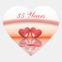 Corazones de coral del 35º aniversario