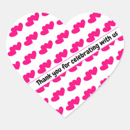 Pegatina En Forma De Corazón Corazones de corazón Gracias por celebrar con noso
