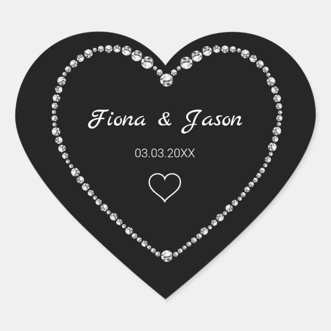 Pegatina En Forma De Corazón Corazones de diamantes (Anverso)