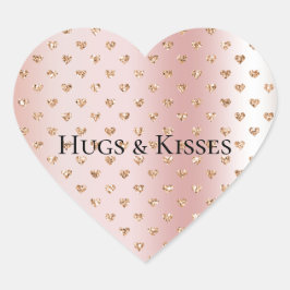 Pegatina En Forma De Corazón Corazones de Purpurina de oro Rosa de Rubor