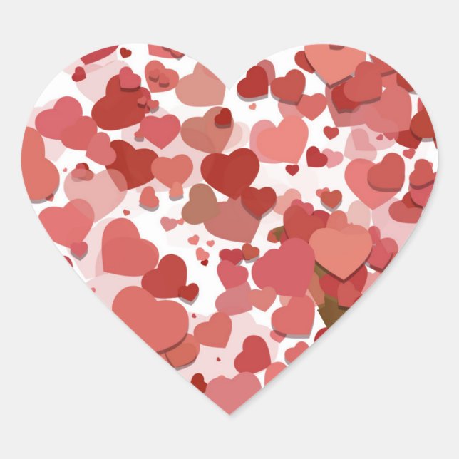 Pegatina En Forma De Corazón Corazones de San Valentín (Anverso)