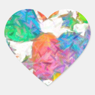 Pegatina En Forma De Corazón Corazones de San Valentín Impresionistas Pastel