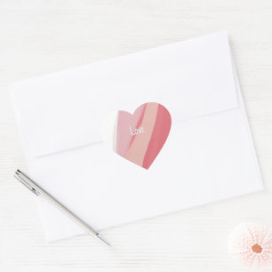 Pegatina En Forma De Corazón Corazones en forma de acuarela rosa