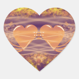 Pegatina En Forma De Corazón Corazones en llamas