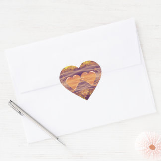 Pegatina En Forma De Corazón Corazones en llamas
