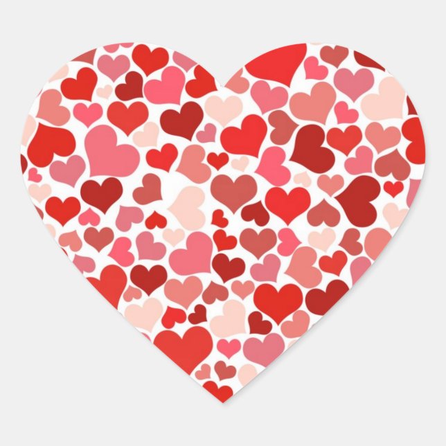 Pegatina En Forma De Corazón Corazones Lindos (Anverso)
