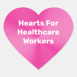 Pegatina En Forma De Corazón Corazones para los trabajadores de la salud rosa M