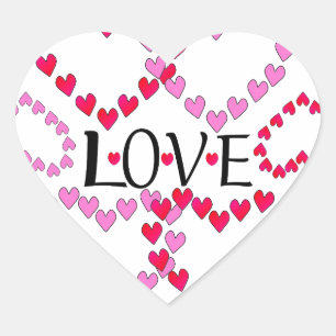 Pegatina En Forma De Corazón Corazones Pequeños Rosa Rojo AMOR
