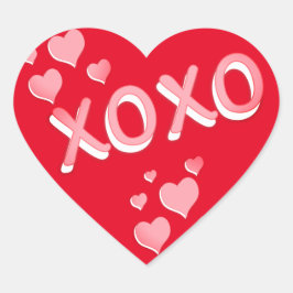 Pegatina En Forma De Corazón Corazones rojas rosados románticos delgados XOXO