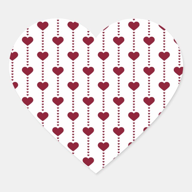 Pegatina En Forma De Corazón Corazones rojos/patrón (Anverso)