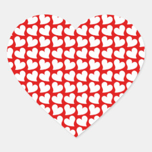 PEGATINA EN FORMA DE CORAZÓN CORAZONES ROJOS Y BLANCOS DEL DÍA DE SAN VALENTÍN
