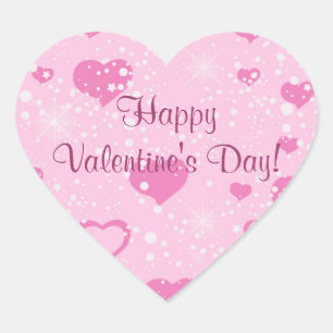 Pegatina En Forma De Corazón Corazones rosados Confetti Valentine