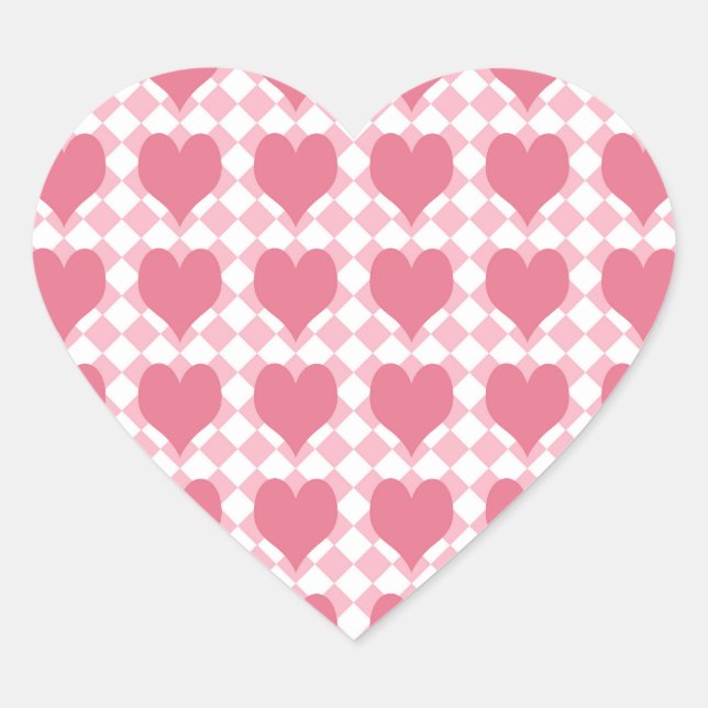 Pegatina En Forma De Corazón Corazones rosas (Anverso)