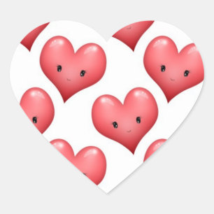 Pegatina En Forma De Corazón Corazones Sonrientes Lindos