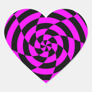Pegatina En Forma De Corazón Corey Tiger 80s Arte Óptico Vintage