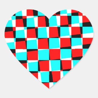 Pegatina En Forma De Corazón Corey Tiger 80s Arte Óptico Vintage