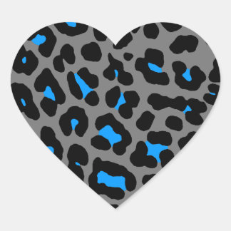 Pegatina En Forma De Corazón Corey Tiger 80s Manchas de Leopardo (Gris)