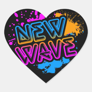 Pegatina En Forma De Corazón Corey Tiger 80s New Wave Neon Splatter