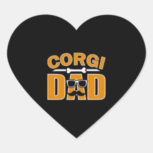 Pegatina En Forma De Corazón Corgi dad papá para papá perro amante