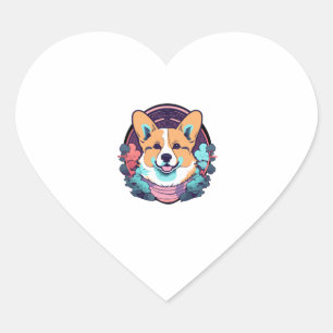 Pegatina En Forma De Corazón Corgi de corte