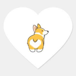 Pegatina En Forma De Corazón Corgi Heart Butt