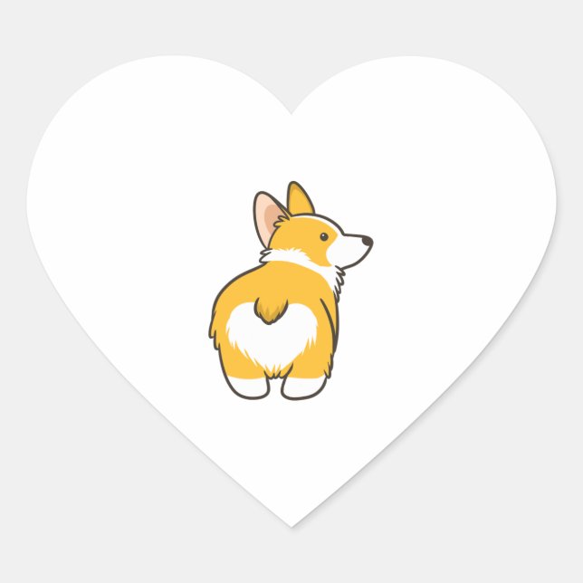 Pegatina En Forma De Corazón Corgi Heart Butt (Anverso)