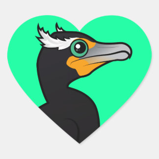 Pegatina En Forma De Corazón Cormorant Birdorable de doble cresta