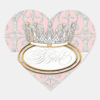 Pegatina En Forma De Corazón Corona de la Princesa Bébé, precinto del Pegatina 