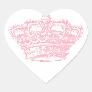 Pegatina En Forma De Corazón Corona rosa
