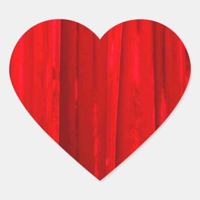 Pegatina En Forma De Corazón Cortina roja (Anverso)