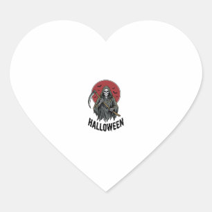 Pegatina En Forma De Corazón Cosechador Sombrío Arte de Grabado Vintage de Hall