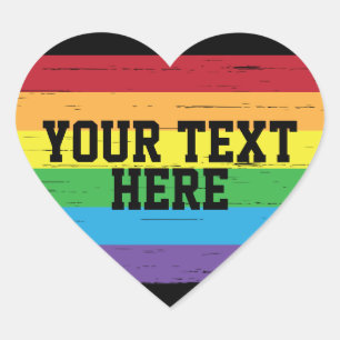 Pegatina En Forma De Corazón CREATE-TU-Personalizado DIY plantilla Rainbow LGBT