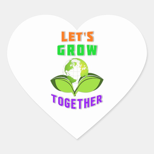 Pegatina En Forma De Corazón Crecemos juntos para salvar el Día Mundial de la M (Anverso)