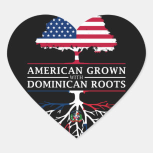 Pegatina En Forma De Corazón Crecer estadounidense con raíces dominicanas domin