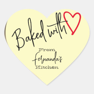 Pegatina En Forma De Corazón Crema horneada de amor en la cocina de