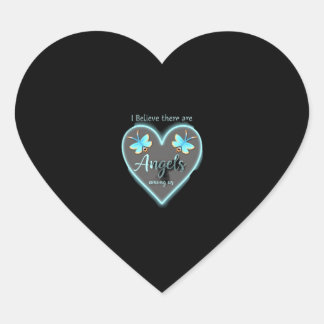 Pegatina En Forma De Corazón Creo que hay ángeles entre nosotros Camiseta Drago