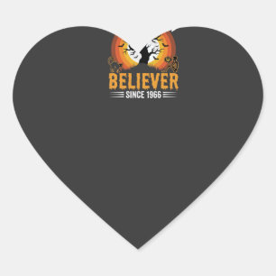 Pegatina En Forma De Corazón Creyente de la Gran Calabaza de Halloween Esquelet