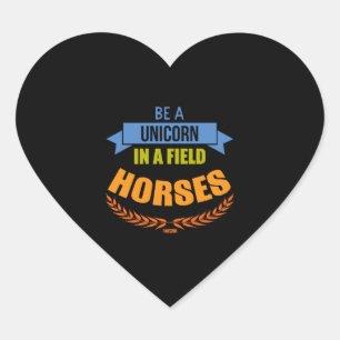 Pegatina En Forma De Corazón Criaturas míticas del caballo de unicornio Pony Un