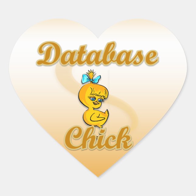Pegatina En Forma De Corazón Crick de base de datos (Anverso)