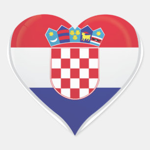 Pegatina En Forma De Corazón Croacia ama la bandera de orgullo pegatina de cora