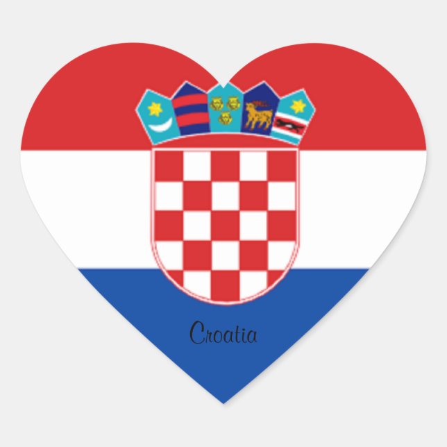 Pegatina En Forma De Corazón Croacia: Bandera de Croacia (Anverso)