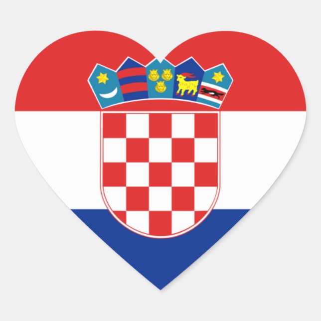 Pegatina En Forma De Corazón croatia (Anverso)