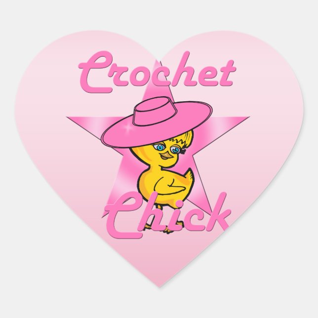 Pegatina En Forma De Corazón Crochet Chick #8 (Anverso)
