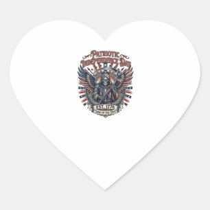 Pegatina En Forma De Corazón Cromado Patriótico Segador Patriota Oscuro Esquele