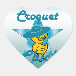 Pegatina En Forma De Corazón Croquet Chick #7