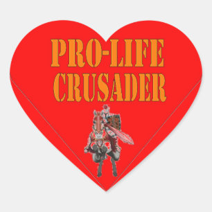 PEGATINA EN FORMA DE CORAZÓN CRUSADOR PRO LIFE