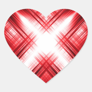 Pegatina En Forma De Corazón Cruz de líneas rojas