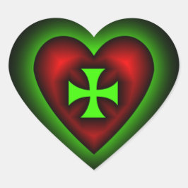 Pegatina En Forma De Corazón Cruzar mi Pegatina del corazón