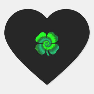 Pegatina En Forma De Corazón Cuatro hojas de cetro tie Dye St Patrick's Day Luc
