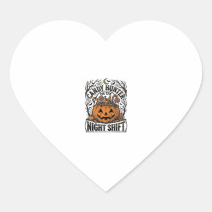 Pegatina En Forma De Corazón Cubeta de dulces de calabaza grabado vintage de Ha